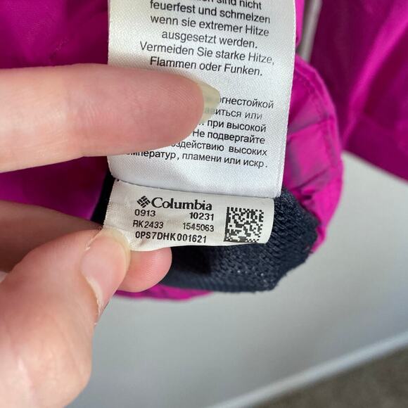 COLUMBIA Omni-Tech Waterproof Jacket Fuschia Pink Size Small Hooded Rain - Picture 8 of 9